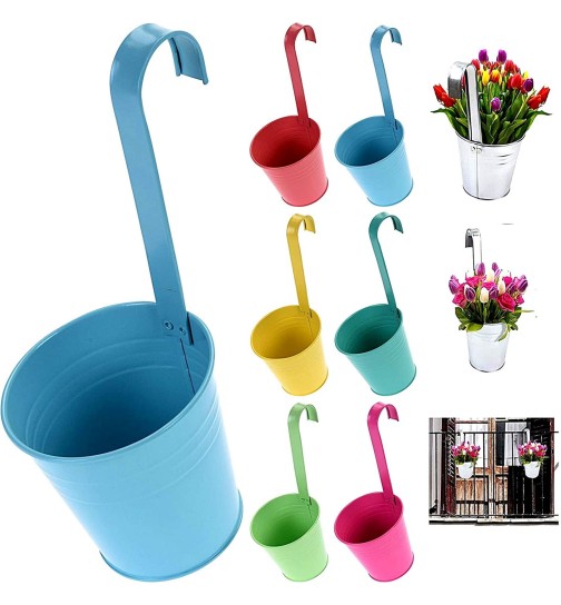 6 x Blumentopf BUNT Hängetopf Pflanztopf Hängetöpfe...