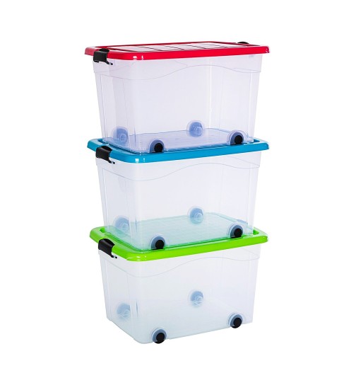 3x Aufbewahrungsbox mit Deckel Kunststoffboxen Box Kisten Stapelboxen 3  Größen