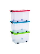 3x Aufbewahrungsbox mit Deckel Kunststoffboxen Box Kisten Stapelboxen 3 Größen