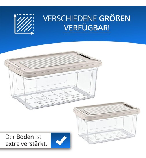 Aufbewahrungsbox Deckel Kunststoffbox Transparent Regalbox Lagerbox  Stapelbox