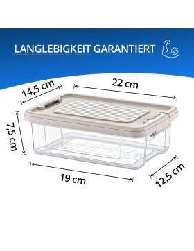 Aufbewahrungsbox Deckel Kunststoffbox Transparent Regalbox Lagerbox Stapelbox 5er Set 1,5 Liter