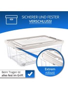 Aufbewahrungsbox Deckel Kunststoffbox Transparent Regalbox Lagerbox Stapelbox 5er Set 1,5 Liter