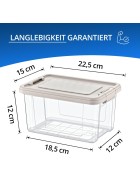 Aufbewahrungsbox Deckel Kunststoffbox Transparent Regalbox Lagerbox Stapelbox 5er Set 2,5 Liter