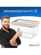 Aufbewahrungsbox Deckel Kunststoffbox Transparent Regalbox Lagerbox Stapelbox 5er Set 3,0 Liter