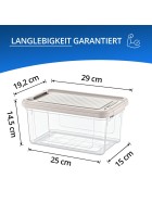 Aufbewahrungsbox Deckel Kunststoffbox Transparent Regalbox Lagerbox Stapelbox 5er Set 5,0 Liter