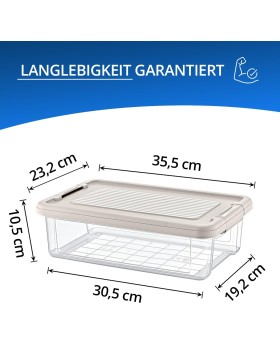 Aufbewahrungsbox Deckel Kunststoffbox Transparent Regalbox Lagerbox Stapelbox 5er Set 6,0 Liter