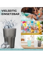 12er Set Trinkbecher 480 ml Kunststoff Cocktail Kinder Becher Glas BPA-frei bunt