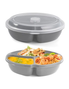 2 x Mikrowellenteller Grau