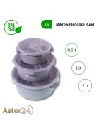 Mikrowellen Topfset 3 tlg. rund