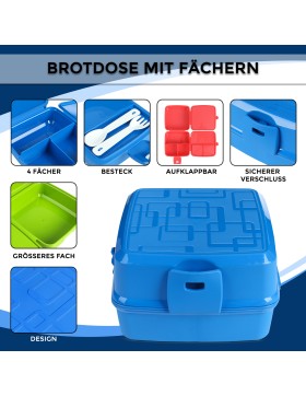 2er Set Brotdose Kinder Lunchbox Snackbox Brotbox Bento Box Jausenbox