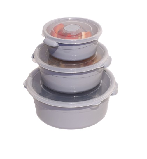 Mikrowellentopf mit Deckel 3er Set Mikrowellen Topf Geschirr Behälter