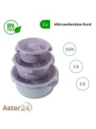 Mikrowellentopf mit Deckel 3er Set Mikrowellen Topf Geschirr Behälter