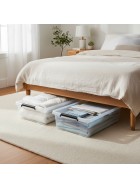 Aufbewahrungsbox mit Deckel Unterbettbox mit Rollen 4er Set Bett Box