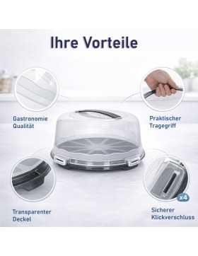 Kuchen Transportbox Tortentransportbox Ø 30cm mit Griff Tortenbox Tortenplatte
